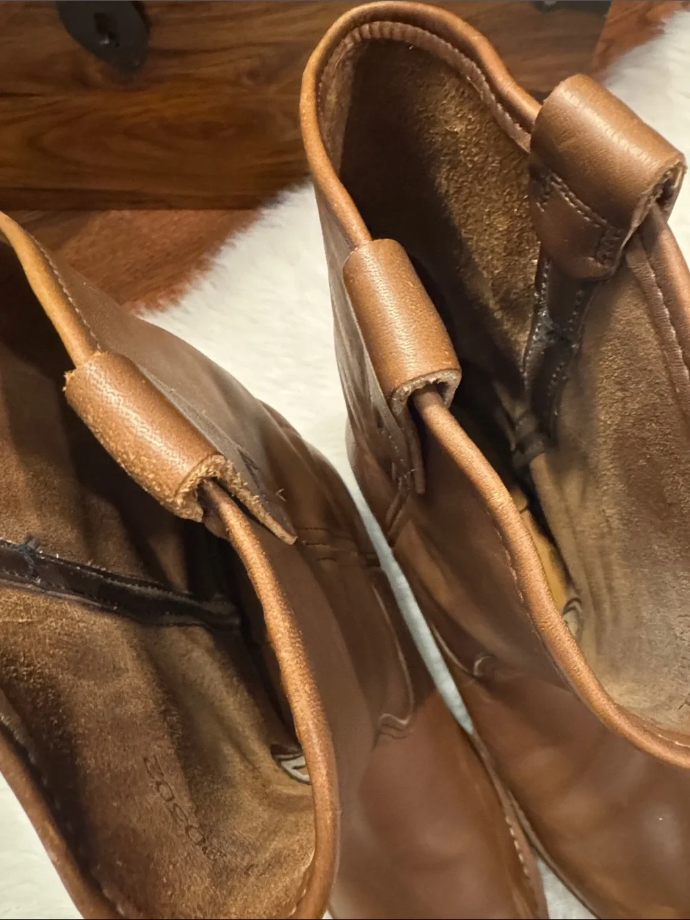 Red Wing Vintage Men's Tan Leather Pull-On  Boots 1187 Made in USA pre-owned.